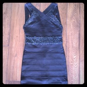 Herve Leger black halter style dress size M